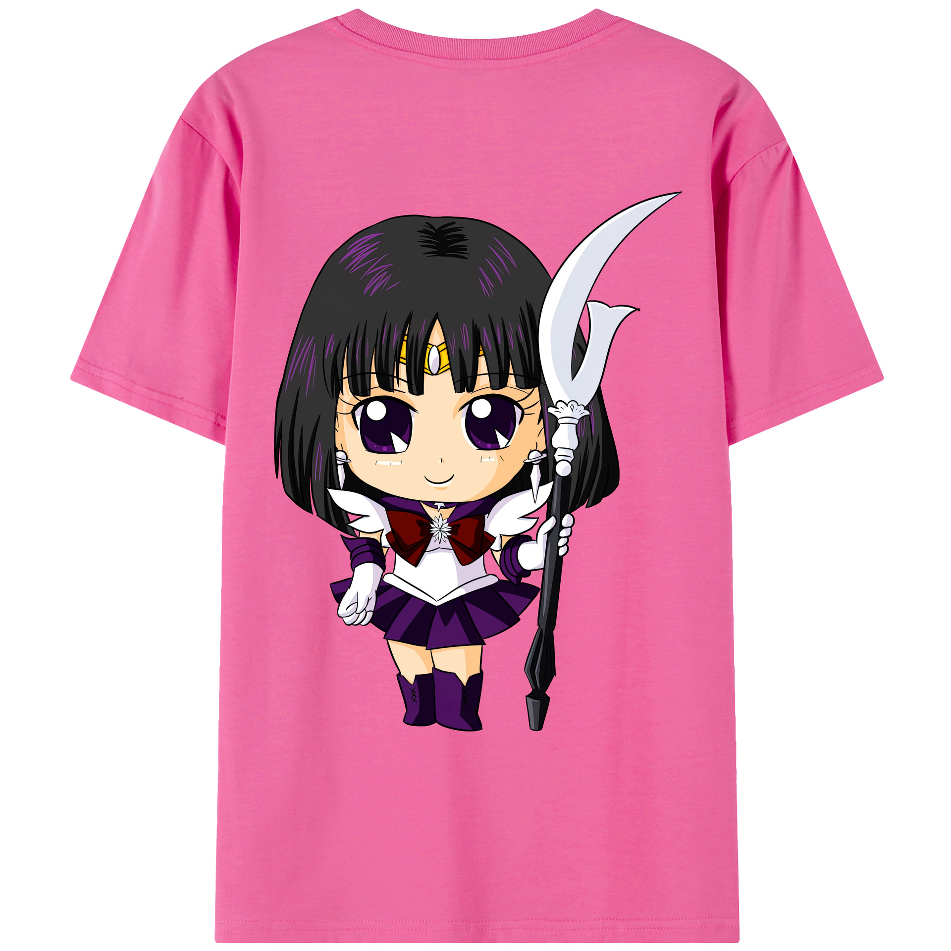 （画像用） 美少女戦士セーラームーン 土萠ほたる Sailor Moon Tomoe Hotaru （セーラーサターン；Sailor Saturn） レディース半袖Tシャツ(バックプリント)